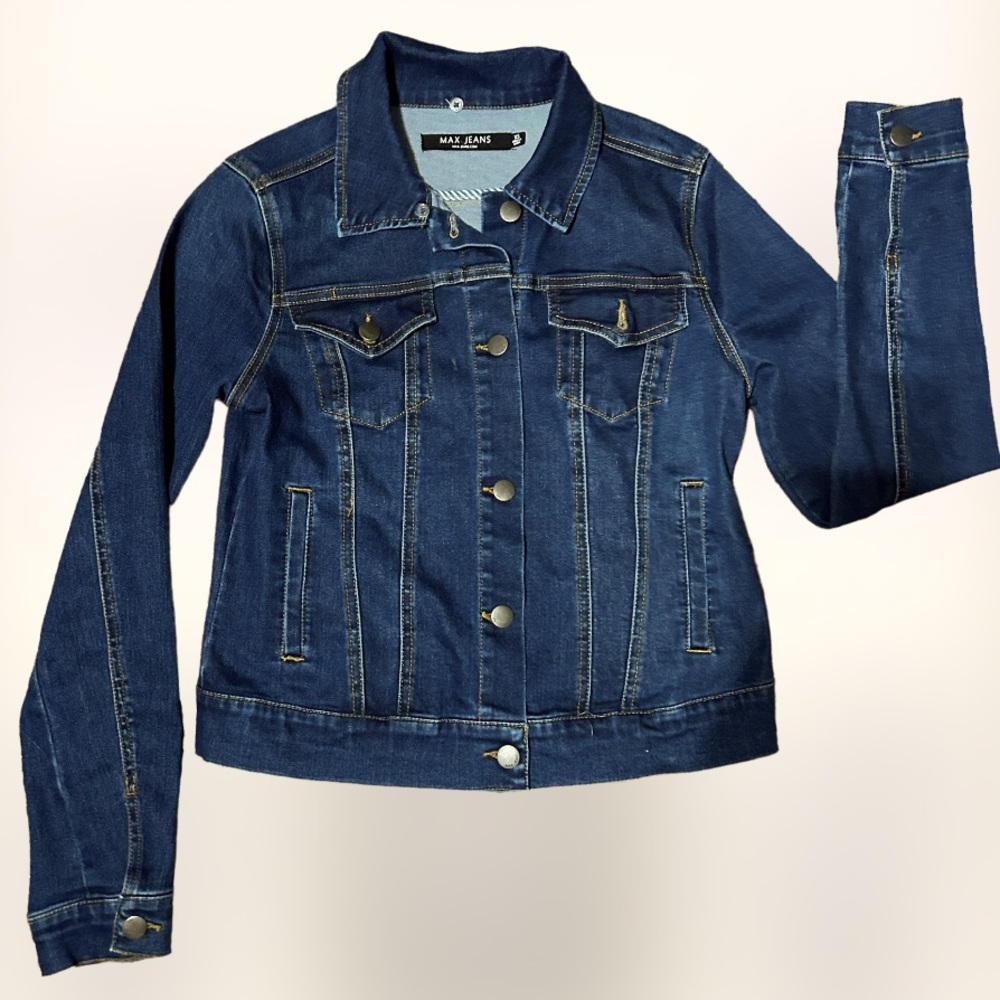 NWOT MAX JEANS The PERFECT Women’s Soft & Stretchy Blue Denim Jacket SZ XS